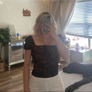 Forever 21 Cheetah Print Onesie Size Small